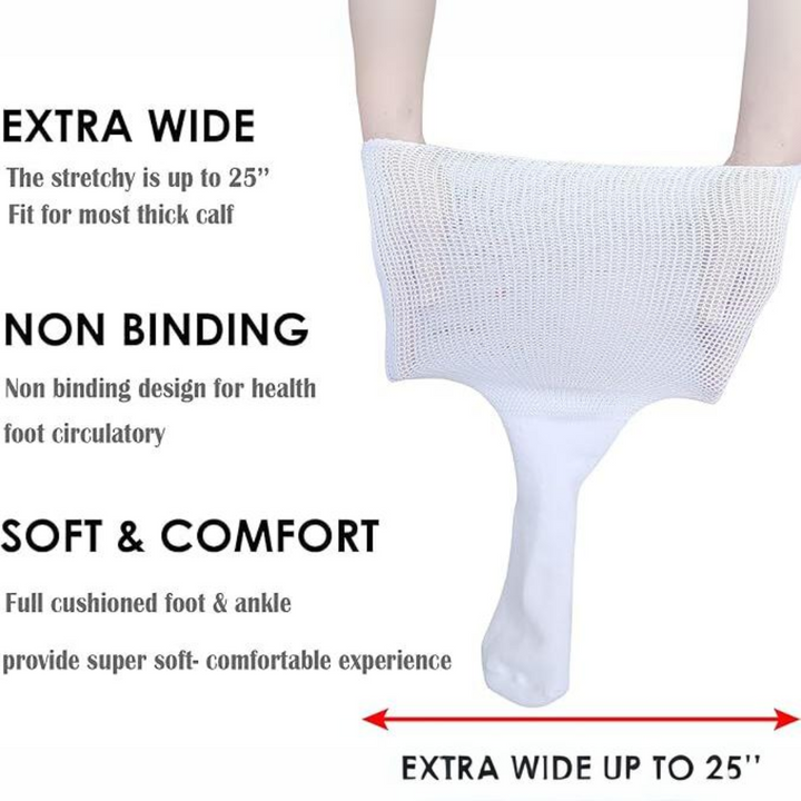 Gesundheitssocken: extra breite, druckfreie Unisex Socken für Lymphödem & Diabetes, ideal bei Schwellungen.