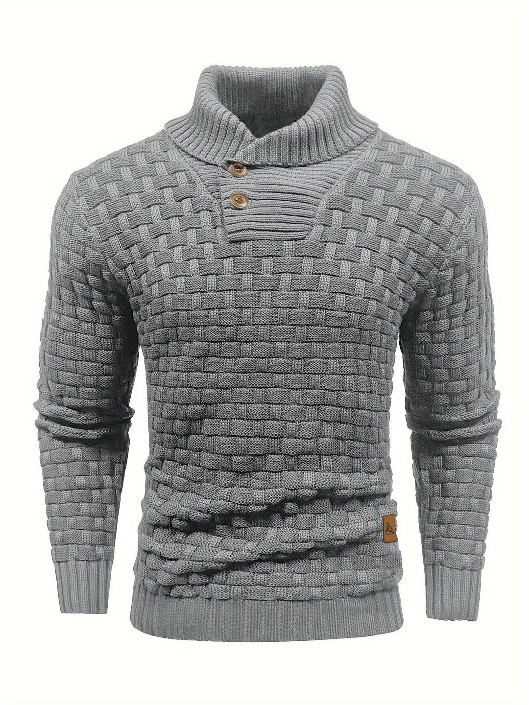 Freizeitpullover für Männer: Schalkragen, Waffelstruktur. Perfekt für kühle Herbsttage.