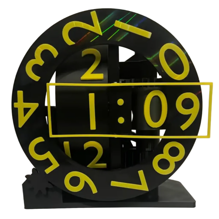 Einzigartige 3D-Wanduhr mit geometrisch-triaxialem Design. Moderne Dekoration für ein statementhaftes Zuhause oder Büro.