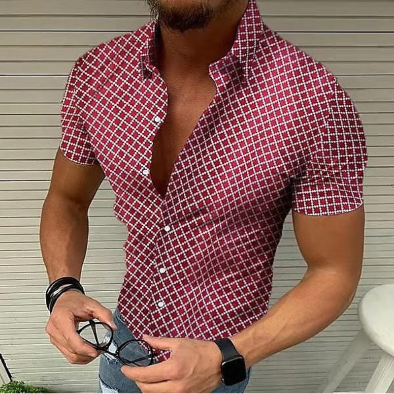 Schwarzes Zarofia Casual Herren Kurzarm Freizeithemd, elegant & modern für den Alltag.