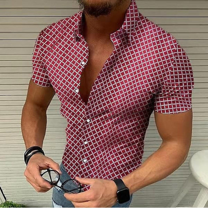 Schwarzes Zarofia Casual Herren Kurzarm Freizeithemd, elegant & modern für den Alltag.