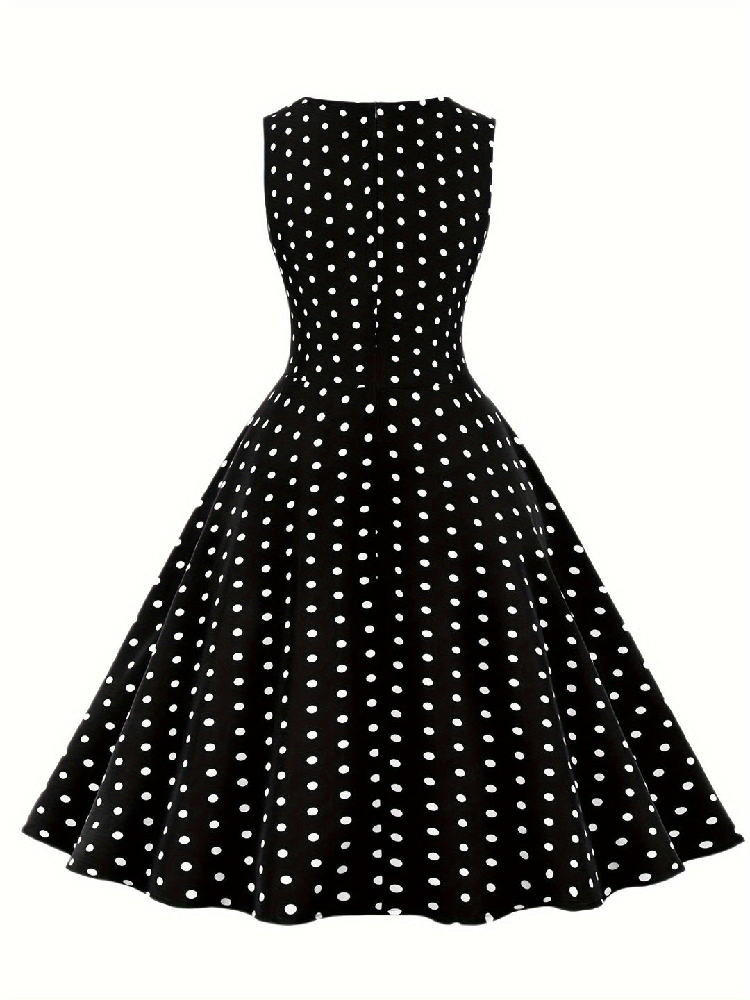 Stilvolles Vintage Polka Dot Partykleid für Damen, Rockabilly-Design, A-Linie, perfekt für festliche Events.