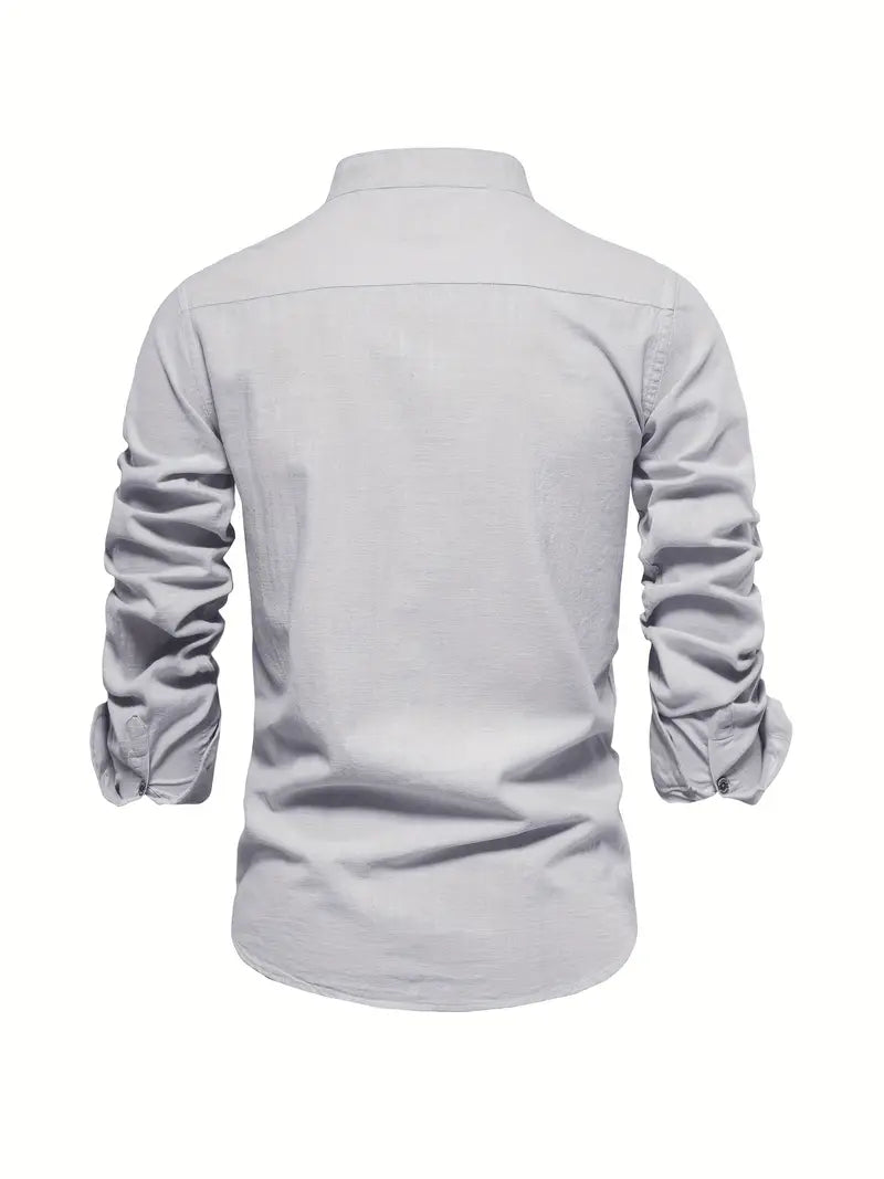 Elegantes Herren Casual Hemd mit Knopfverschluss, Langarm, Frühlingstauglich.