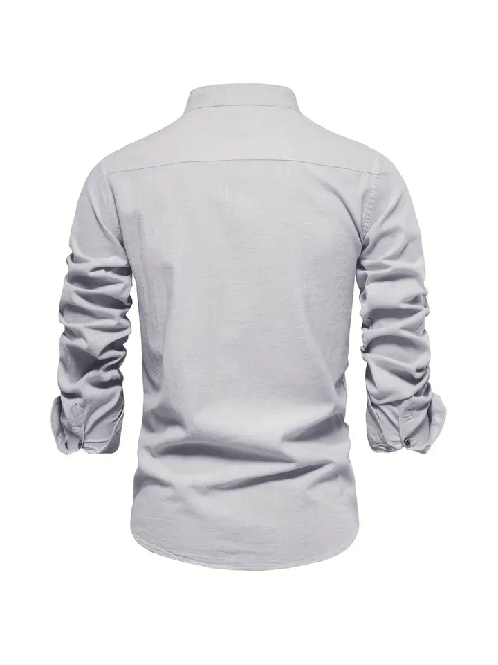 Elegantes Herren Casual Hemd mit Knopfverschluss, Langarm, Frühlingstauglich.