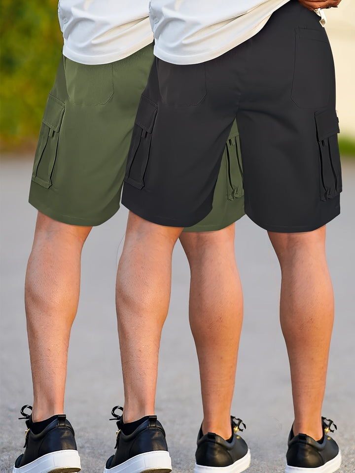 Bequeme Herren Cargo Shorts mit großen Taschen, ideal für Outdoor, Freizeit und Sport im Frühling. [[lstfy-media:10]]