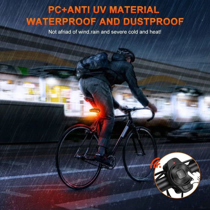 Fahrrad Smart Rücklicht: Helles LED, lauter Diebstahlalarm, Blinkerfunktion – all-in-one Sicherheitspaket.