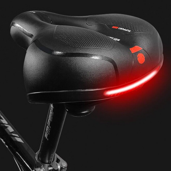 Unisex ergonomischer Fahrradsattel schwarz, mit Federung für schmerzfreie Langstreckenfahrten & Komfort im Radsport.