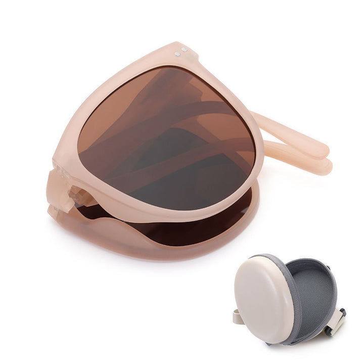 Ovale, faltbare Unisex-Sonnenbrille im Retro-Stil für Sommer und entspannte Reisen.