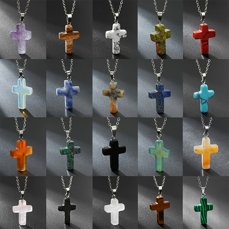 Damen Edelstein Kreuz Halskette: Symbol für Spiritualität & Eleganz. Perfekter Damenschmuck.
