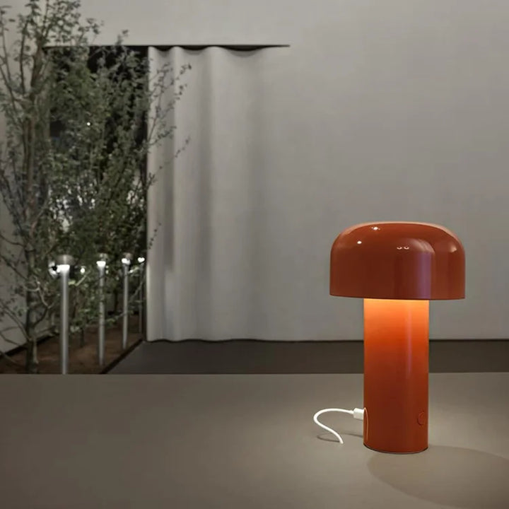 Tragbare Pilz LED Lampe, kabellos, wiederaufladbar, Farbwechsel, ideal für Balkon/Terrasse.