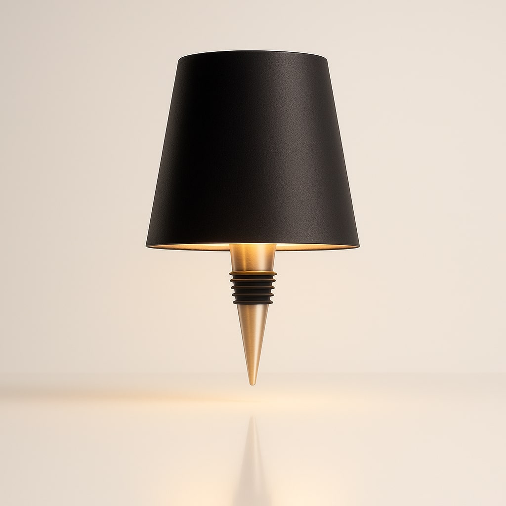 Innovatives LED Flaschenlicht, kabellose Akku Lampe für stimmungsvolle Abende.