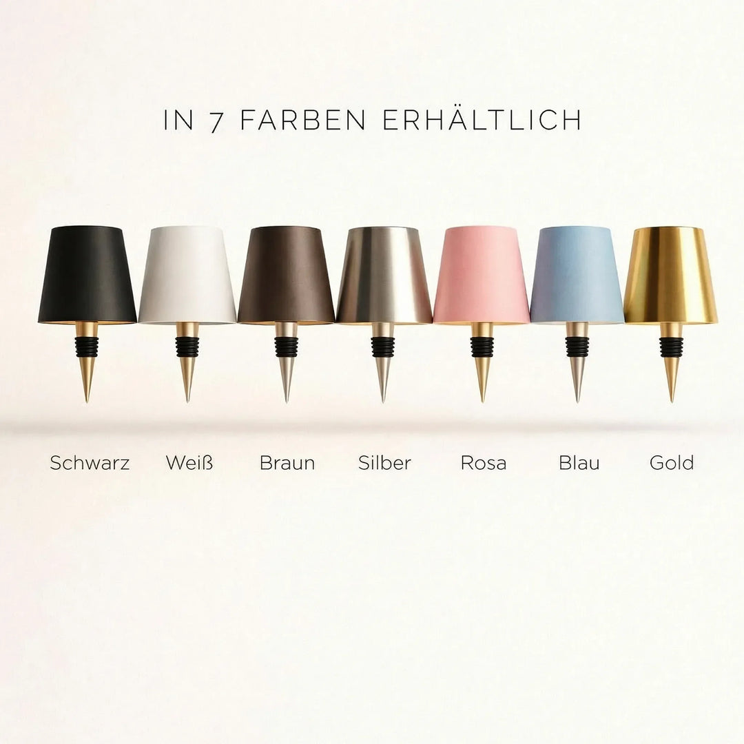 Elegantes Akku Flaschenlicht, warmweiße LED Lampe für gemütliche Atmosphäre.