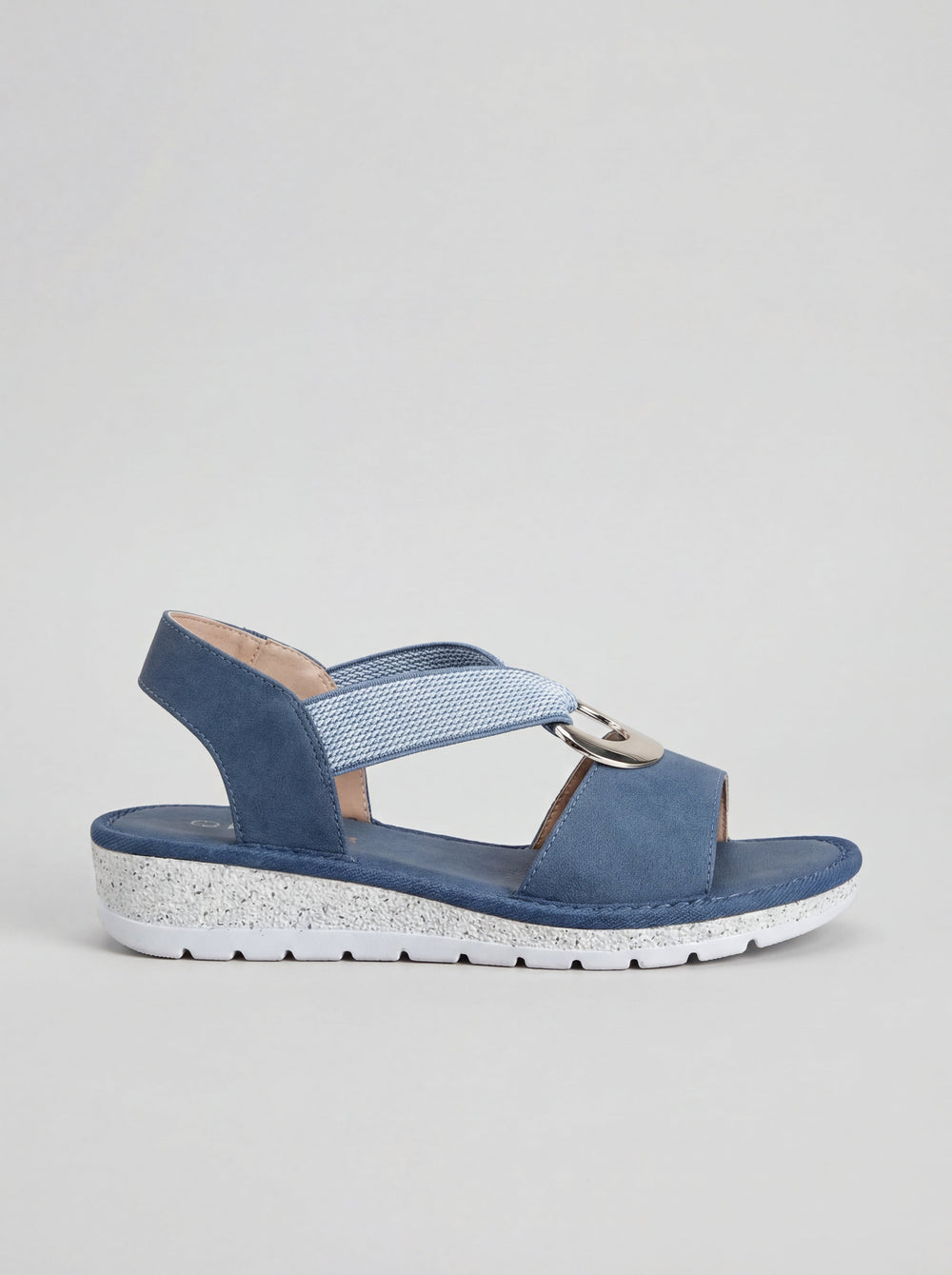 Damen Luna Küstensandalen in Blau in Seitenansicht