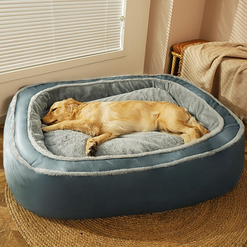 Gemütliches Hundebett für Tiefschlaf mit weichem, abnehmbarem Bezug. Komfortables Haustierbett für Entspannung.