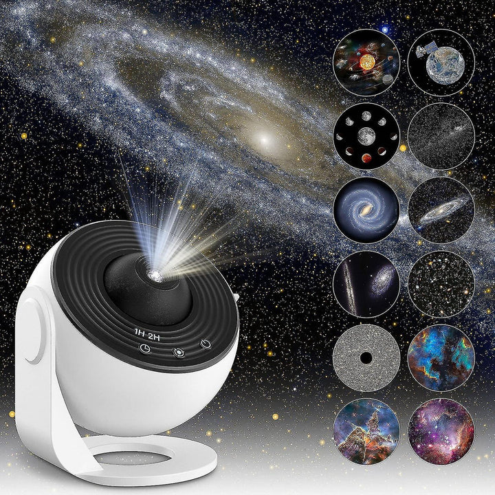Der Weltraumlampe Nachtlicht Projektor schafft eine beruhigende Sternenhimmel-Atmosphäre für Kinderzimmer.