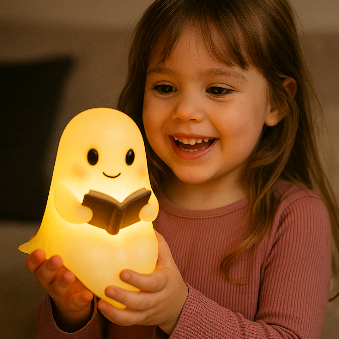 Einzigartige Geister-Nachtlampe mit warmem Licht. Perfekte Schlafzimmer-Dekoration für eine gemütliche Atmosphäre.