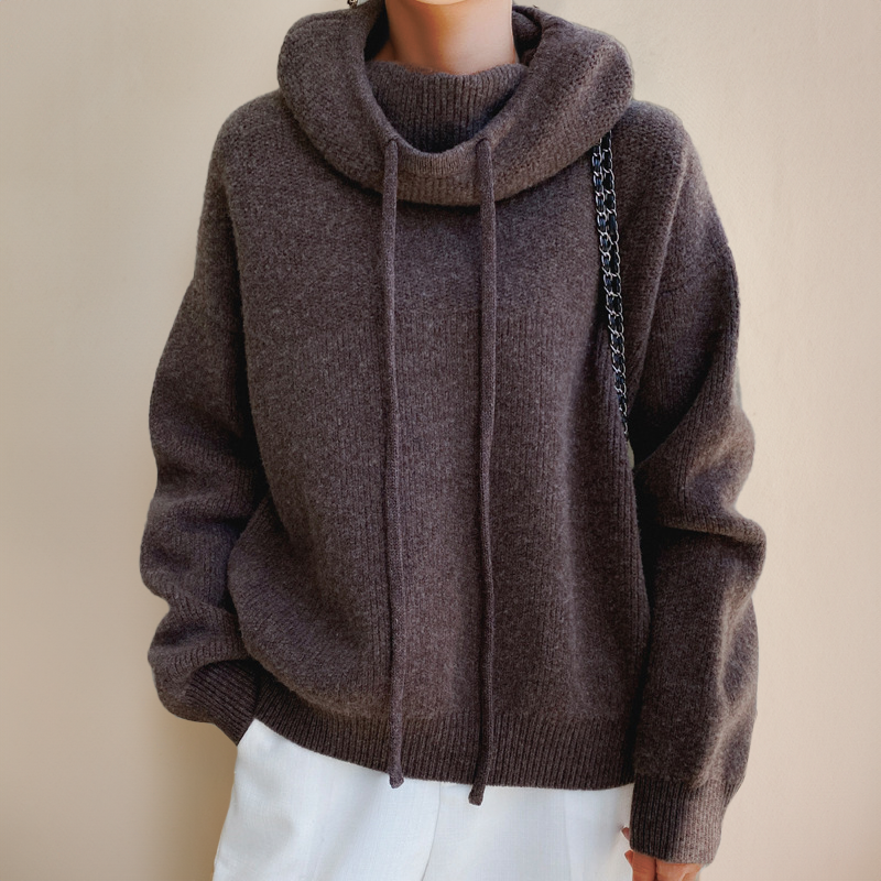 Stilvoller Damen Langarmpullover mit Schalkragen, ideal für Freizeit & Herbstmode.