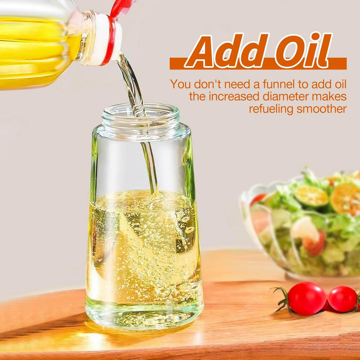 Präziser Olivenöl Sprüher aus Glas, 2-in-1 Funktion für gesundes Kochen, Grillen. Praktischer Ölspender Küchenhelfer.