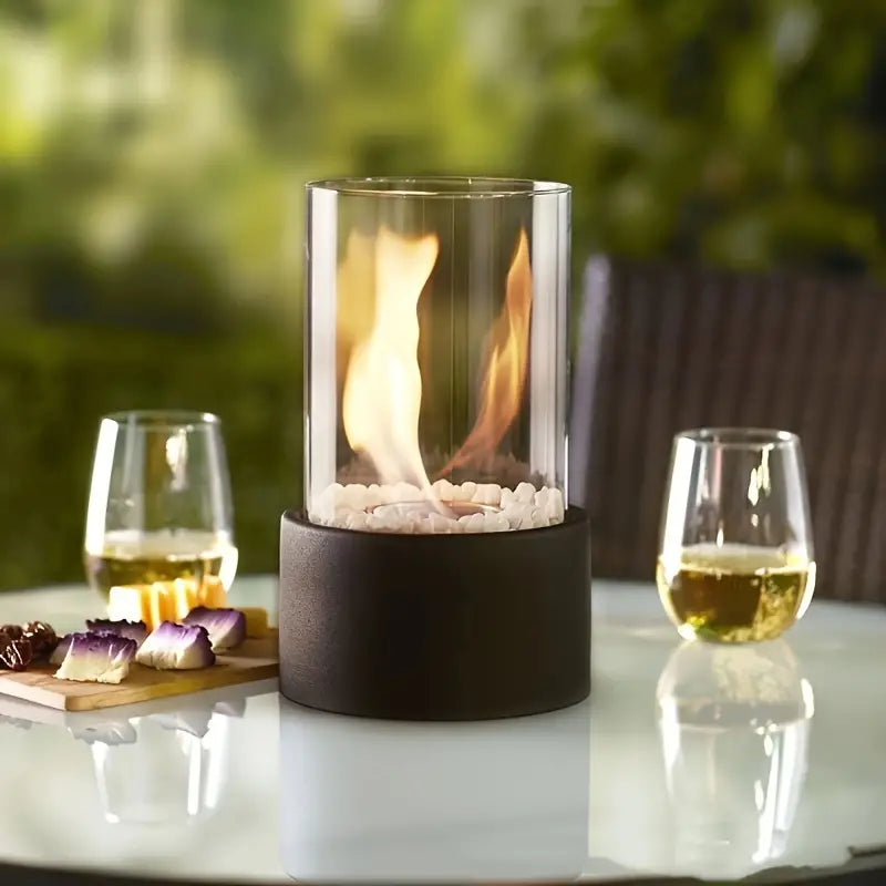 Vielseitige Bioethanol Tischfeuerstelle. Sorgt für stimmungsvolles Flammen-Ambiente drinnen und draußen.