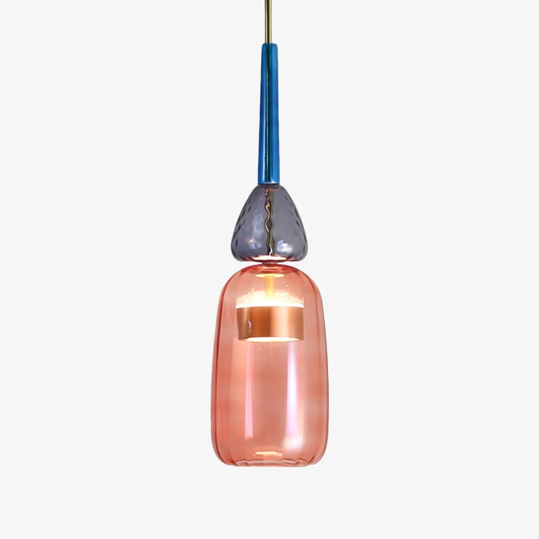 Strahlende bunte Deckenleuchte, modern, LED, bringt frische Farbe in Wohn- oder Esszimmer.