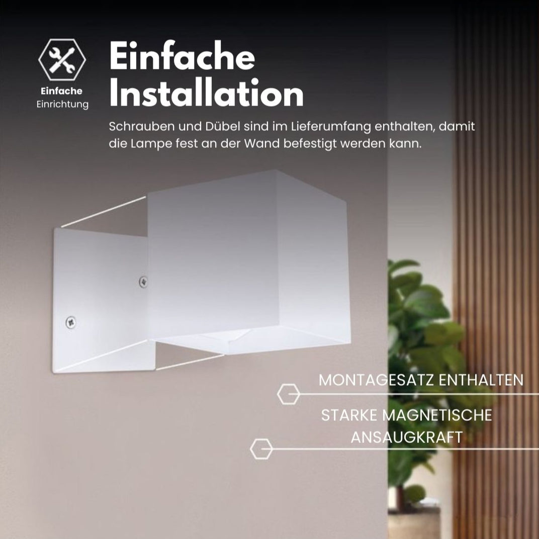 Kabellose LED Wandleuchte mit Bewegungssensor, einfach zu montieren, akkubetrieben für jeden Raum.