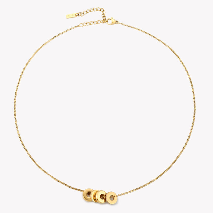 Wasserfeste Damen-Halskette mit Zirkon-Anhänger in Gold. Hypoallergene Edelstahlkette, ideal für jeden Tag.