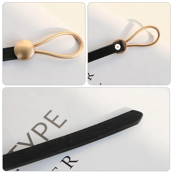 Stilvoller Knotenriemengürtel für Damen. Goldene Schnalle, modisch & elegant. Universelles Accessoire, ganzjährig.