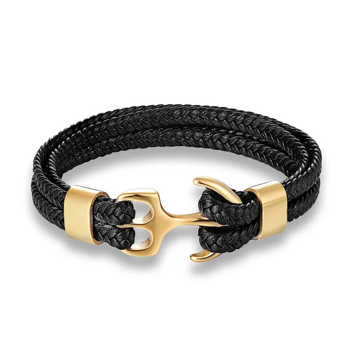 Unisex Anker-Armband, mehrschichtige Optik, maritimes Accessoire. Stilvoller Schmuck für Damen & Herren.
