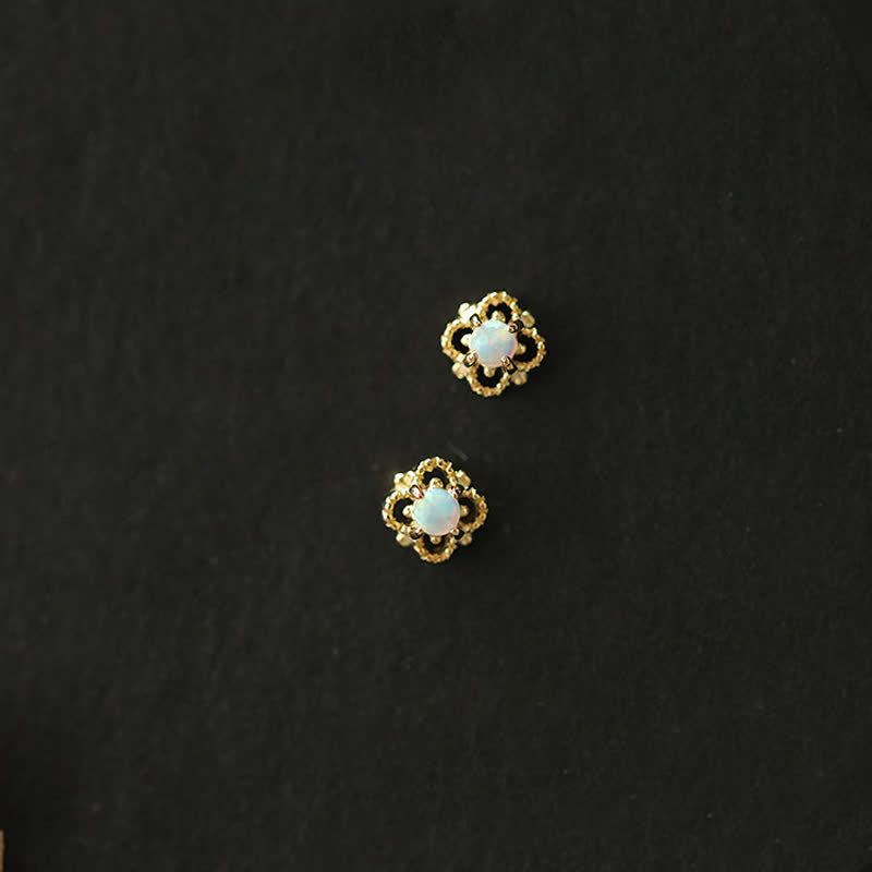 Edel Opal Ohrringe für Frauen: Quadratisch, Vintage-Look, zarte Eleganz, zeitloser Schmuck.