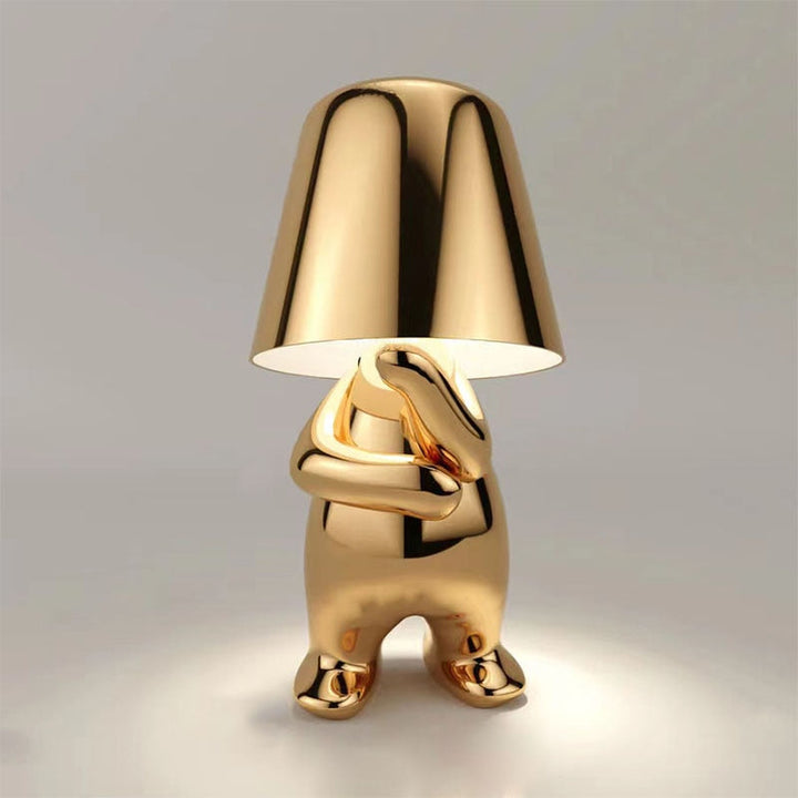 Kabellose Design Akku Lampe silber, dimmbares LED-Licht, ideal für gemütliche Abende im Wohnbereich.