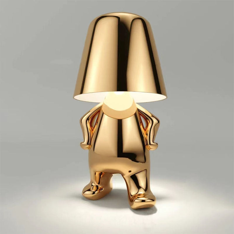 Moderne Design-Tischlampe, akkubetrieben. Dimmbare LED-Leuchte für stilvolles Interieur und gemütliches Ambiente.