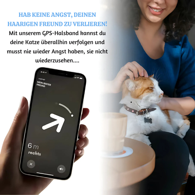 Reflektierendes GPS Halsband für Hunde & Katzen. Verbessert Sichtbarkeit & Sicherheit durch Echtzeit-Tierortung.