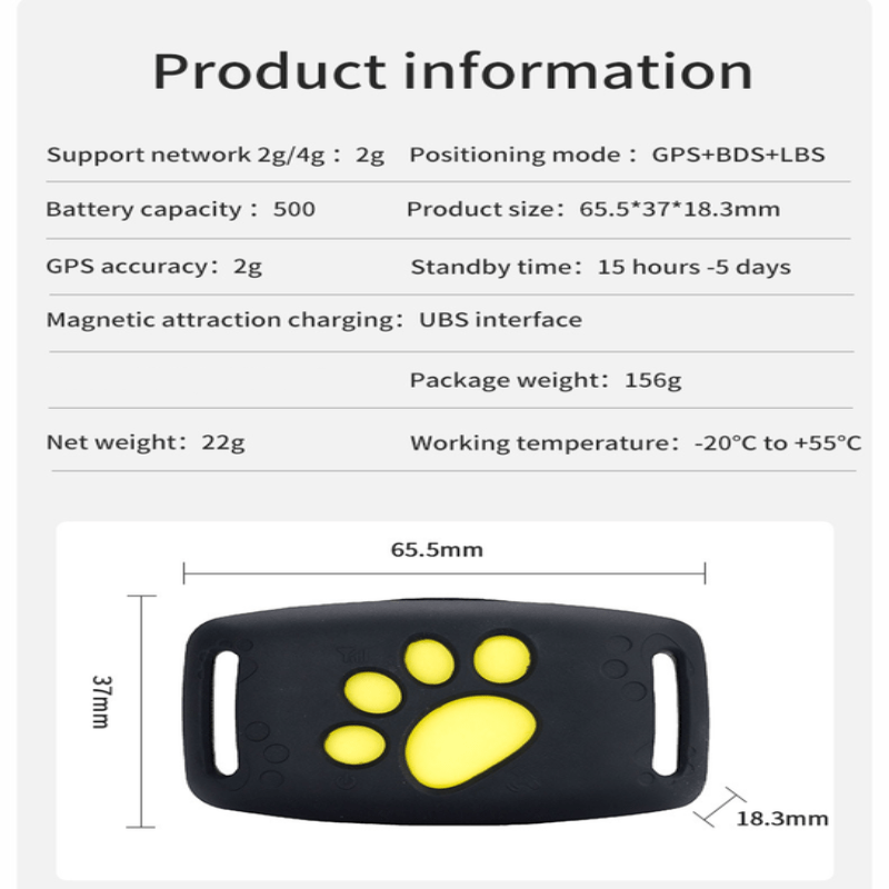 Zuverlässiger GPS-Tracker für Haustiere, Hunde & Katzen, mit langer Akkulaufzeit.