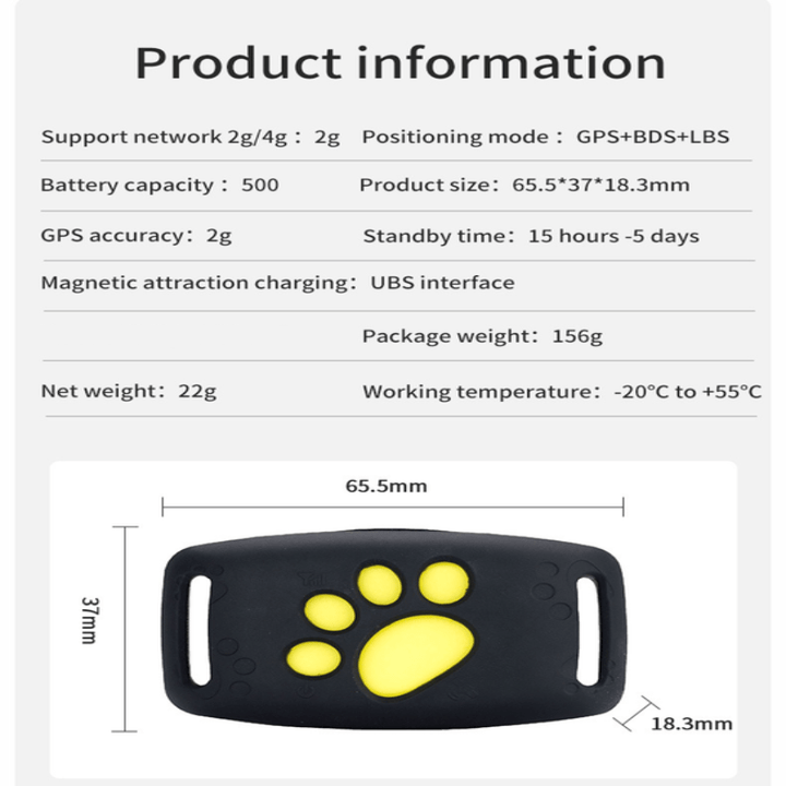 Zuverlässiger GPS-Tracker für Haustiere, Hunde & Katzen, mit langer Akkulaufzeit.