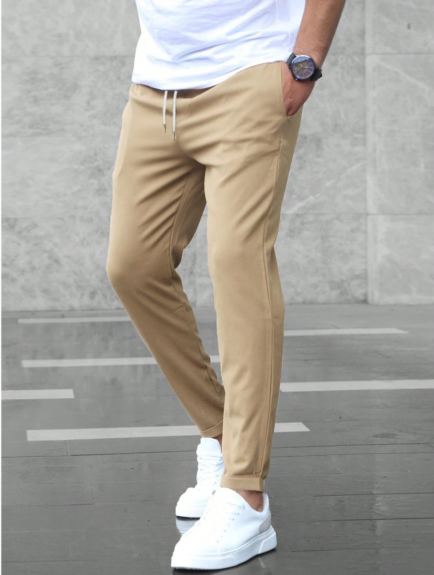 Business- & Freizeithose Grau: Herren Stretchhose, Slim Fit, bequem, elegant & atmungsaktiv.