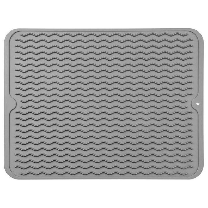 Umweltfreundliche BPA-freie Silikon-Abtropfmatte, ideal für einen nachhaltigen Küchenhelfer.