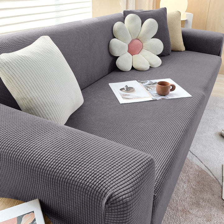 Elastische Stretchhülle für 3-Sitzer Couch in Anthrazit. Optimaler Möbelbezug & Schutz vor Flecken.