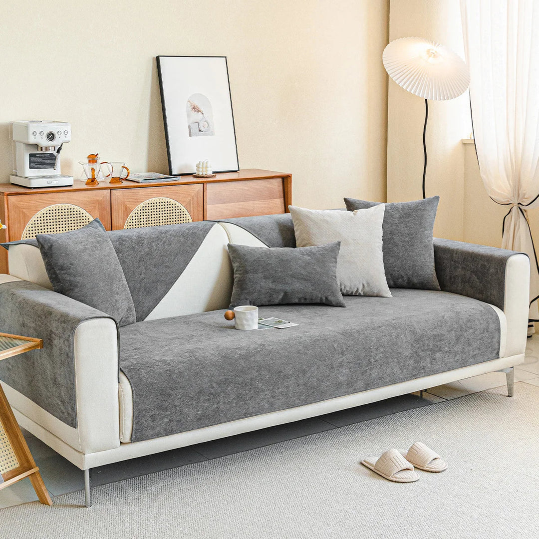 Stilvoller Chenille Sofa-Überwurf, kratzfest & langlebig. Ideal als Möbelschutz und Wohnaccessoire für Ihr Zuhause.