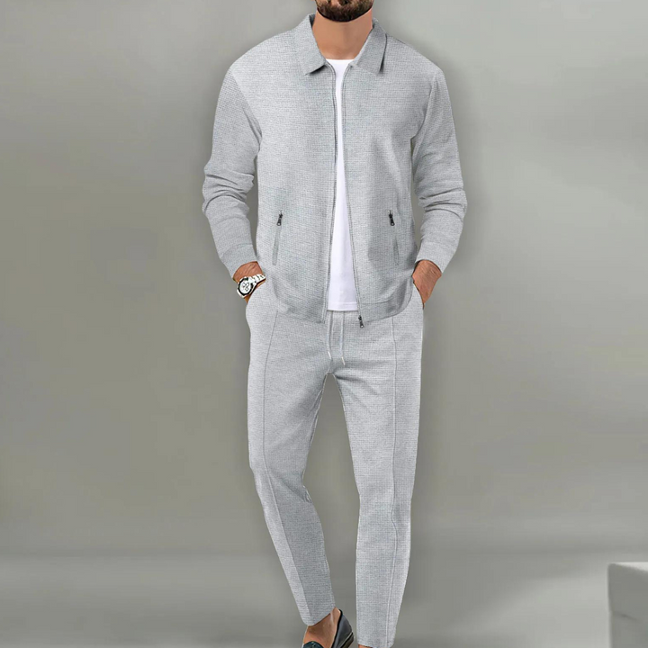 Herren Outfit Set in Slim Fit, ideal für Business Casual oder stilvolle Freizeitmode, auch im Herbst.