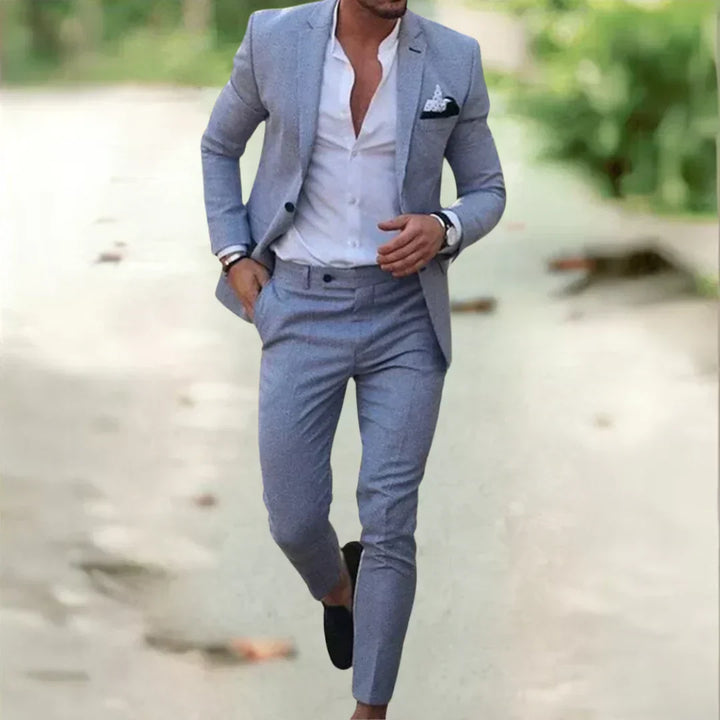 Freizeitanzug Milan Slim Fit in Rosa, bequeme & stilvolle Herrenmode für den Sommer.