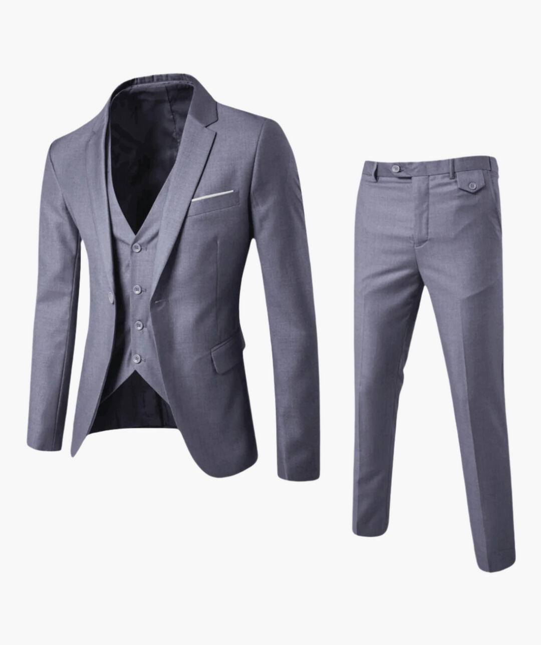 Moderner Herren Hochzeitsanzug Dreiteiler, slim fit. Stilvolle Herrenmode für den Bräutigam und festliche Events.