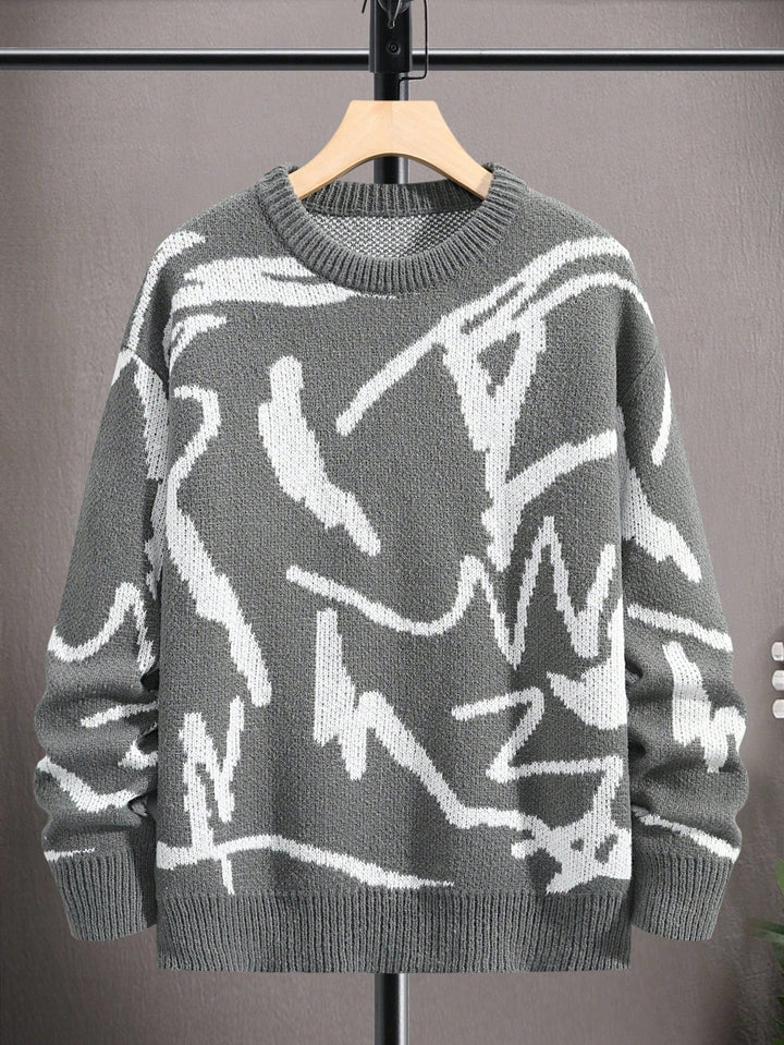 Freizeit-Herrenpullover, weich & warm mit Grafikprint. Ideal für kühle Tage als gemütliche Herrenmode.