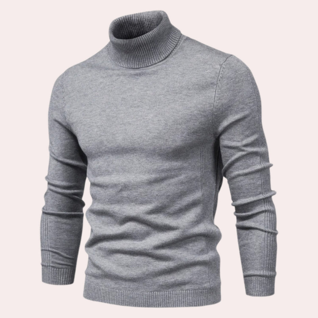 Moderner Herren Winterpullover: Rollkragen, langärmlig, warm. Ideal für Casual-Anlässe & kalte Tage.