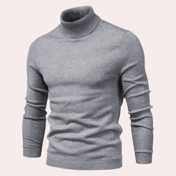 Moderner Herren Winterpullover: Rollkragen, langärmlig, warm. Ideal für Casual-Anlässe & kalte Tage.