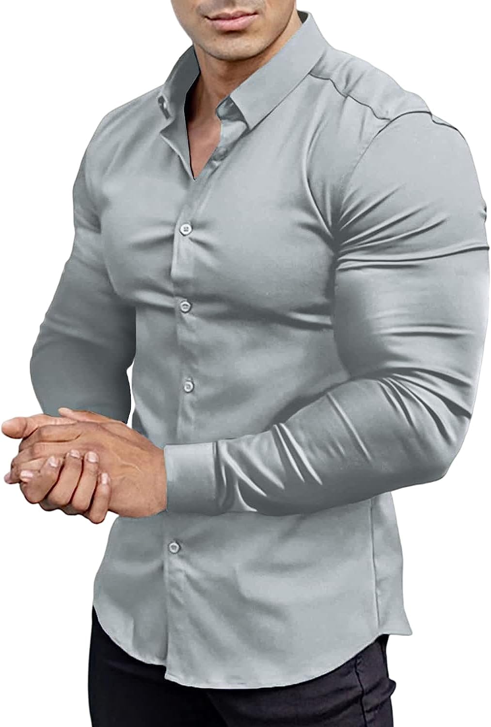 Herren Slim-Fit Hemd, knitterfrei, für einen gepflegten Business-Look im Frühling.