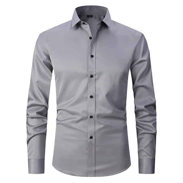 Herren Knitterfreies Stretch-Hemd für Business & Freizeit, slimfit, elegant und stilvoll.