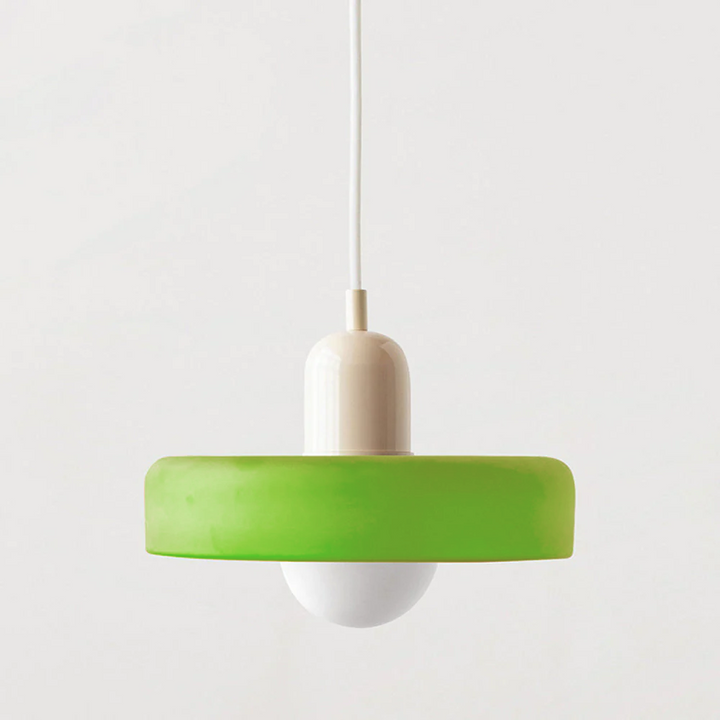 Designer Buntglas Lampe, farbenfroh. Moderne Hängelampe für individuelle Raumgestaltung.