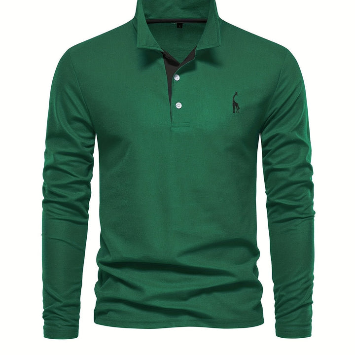Klassisches Herren Langarm Polo, ein zeitloses Oberteil für Herbsttage, kombiniert Funktion mit schickem Design.