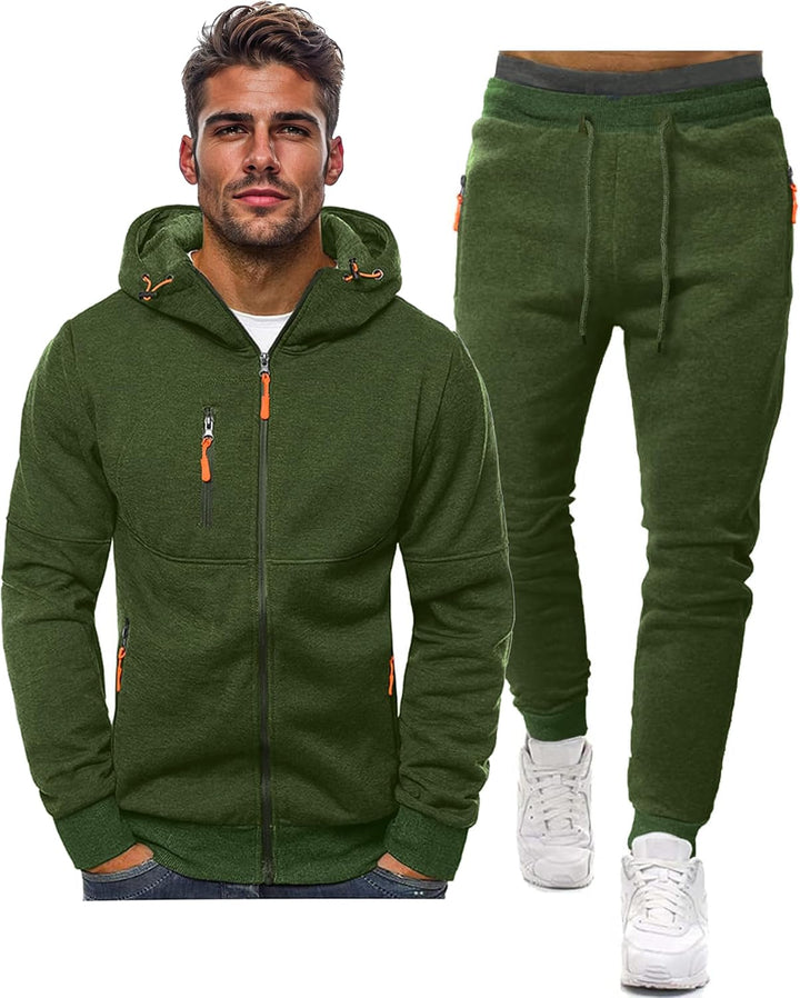 Dunkelgraues Herren-Sportbekleidung-Set, robust und langlebig.