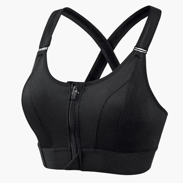 Komfortabler Damen Sport-BH für Yoga & Gym, atmungsaktive Aktivkleidung mit Reißverschluss.